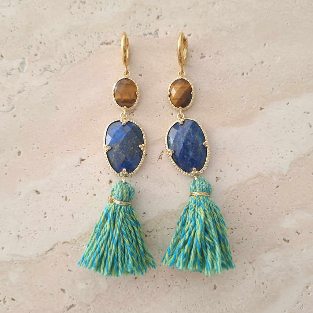 Boucles d'oreilles PIERRES&POMPONS