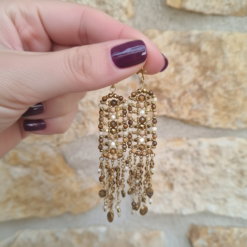 Boucles d'oreilles pendantes JASPE