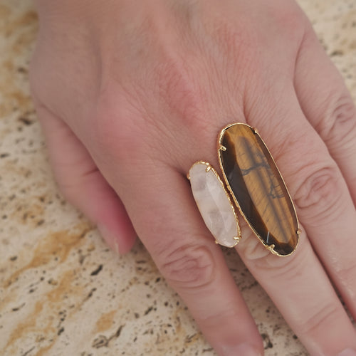 Bague BIPIERRES – Duo de Pierres Naturelles