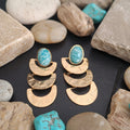 Boucles d'oreilles Ocean en amazonite naturelle bleu-vert et acier inoxydable - Marguerite Violette"