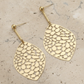 Boucles d'oreilles FEUILLE en acier inoxydable, forme feuille, 7 cm, faites main – Marguerite Violette"
