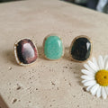 Bague AMAZONE – Amazonite, Rhodonite ou Jaspe Kambaba | Marguerite Violette