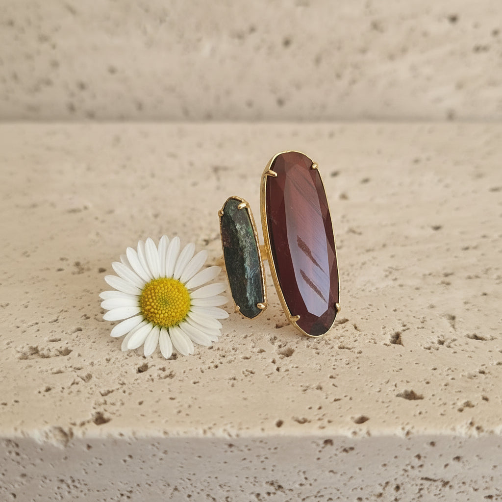 Bague BIPIERRES – Duo de Pierres Naturelles