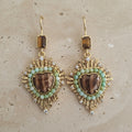 Boucles d'oreilles CORA – Chrysoprase & Œil de Taureau
