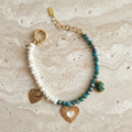 Bracelet HEART – Perles d'Eau Douce, Apatite & Turquoise Africaine