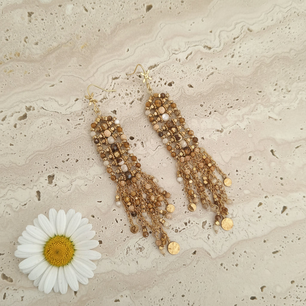 Boucles d'oreilles pendantes JASPE