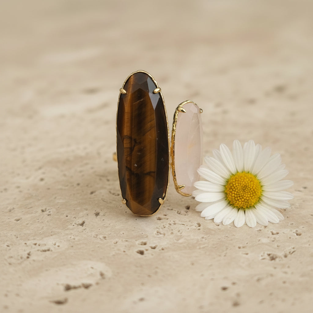 Bague BIPIERRES – Duo de Pierres Naturelles
